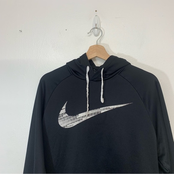 Nike Hoodie Dry Fit Woman Medium Sweatshirt Black Spell Out Pullover Y2K Retro - Picture 2 of 12